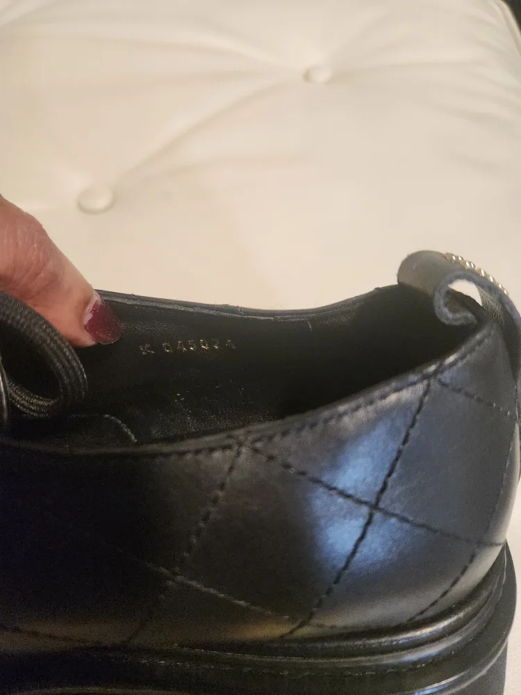 Chanel Black Leather Platform Oxfords image indicator(7)