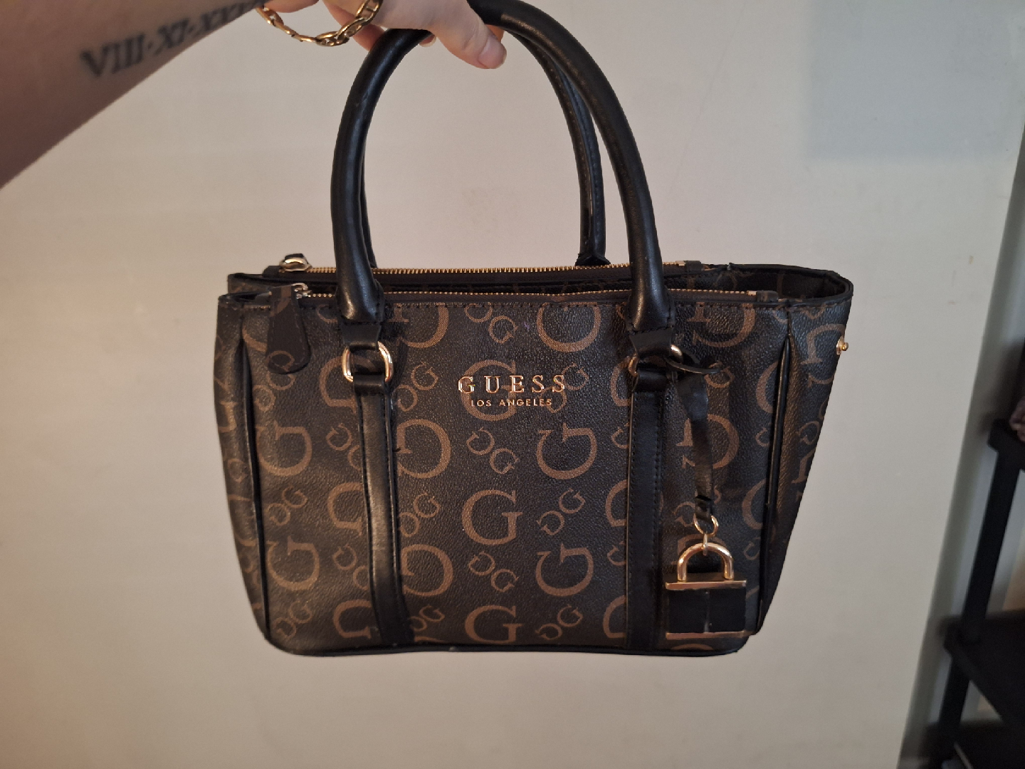Guess Los Angeles Brown & Black Handbag