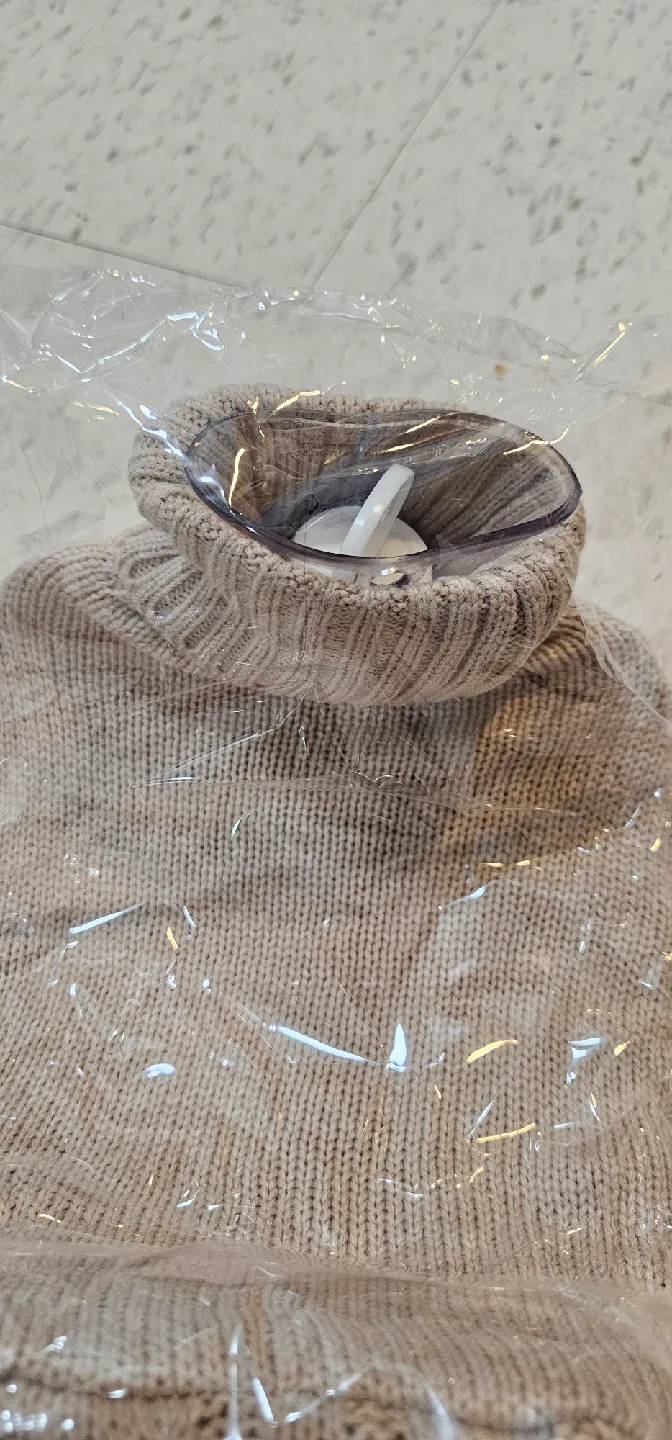 New Hot Water Bottle XL w/Removable Face (Beige) thumbnail