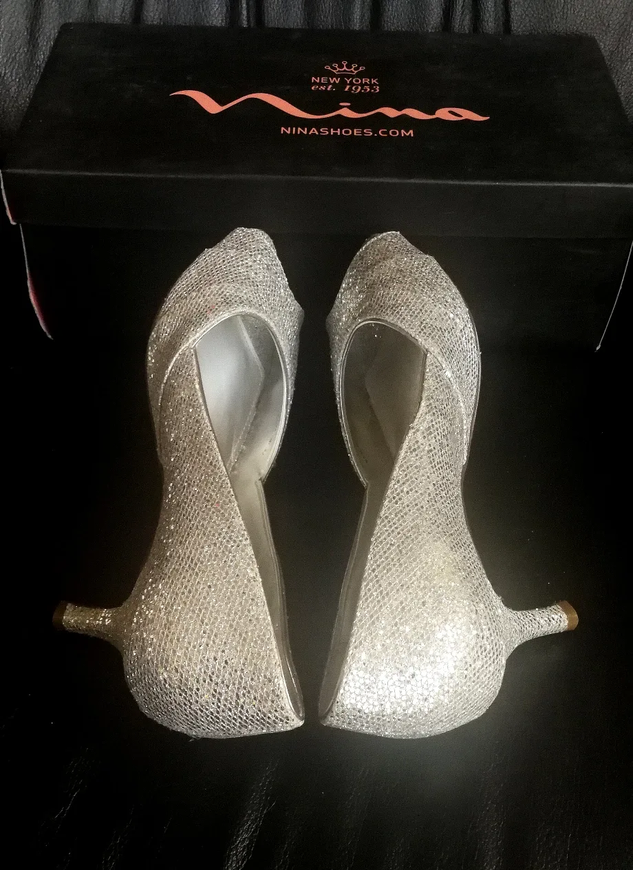Nina New York Silver Glamour Heels - Size 7 image indicator(3)