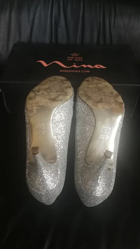 Nina New York Silver Glamour Heels - Size 7 image indicator(5)