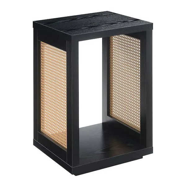 Black Rattan Weave Accent Table image indicator(2)