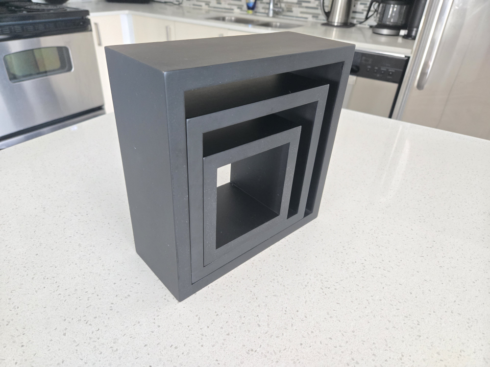 Set of 3 Black Cube Wall Shelves - photo 4