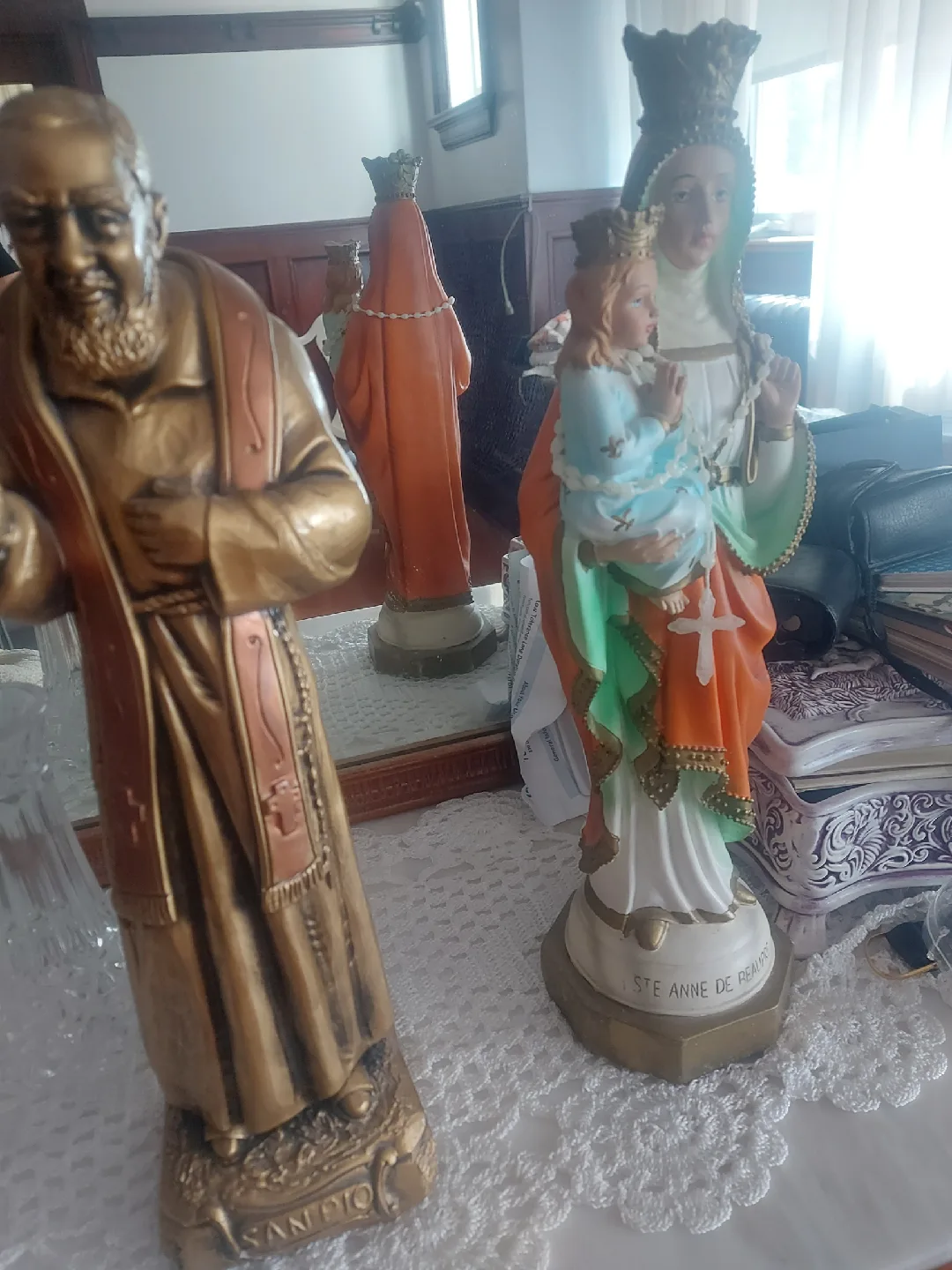 Religious Statues - Ste Anne de Beaupre & San Pio thumbnail