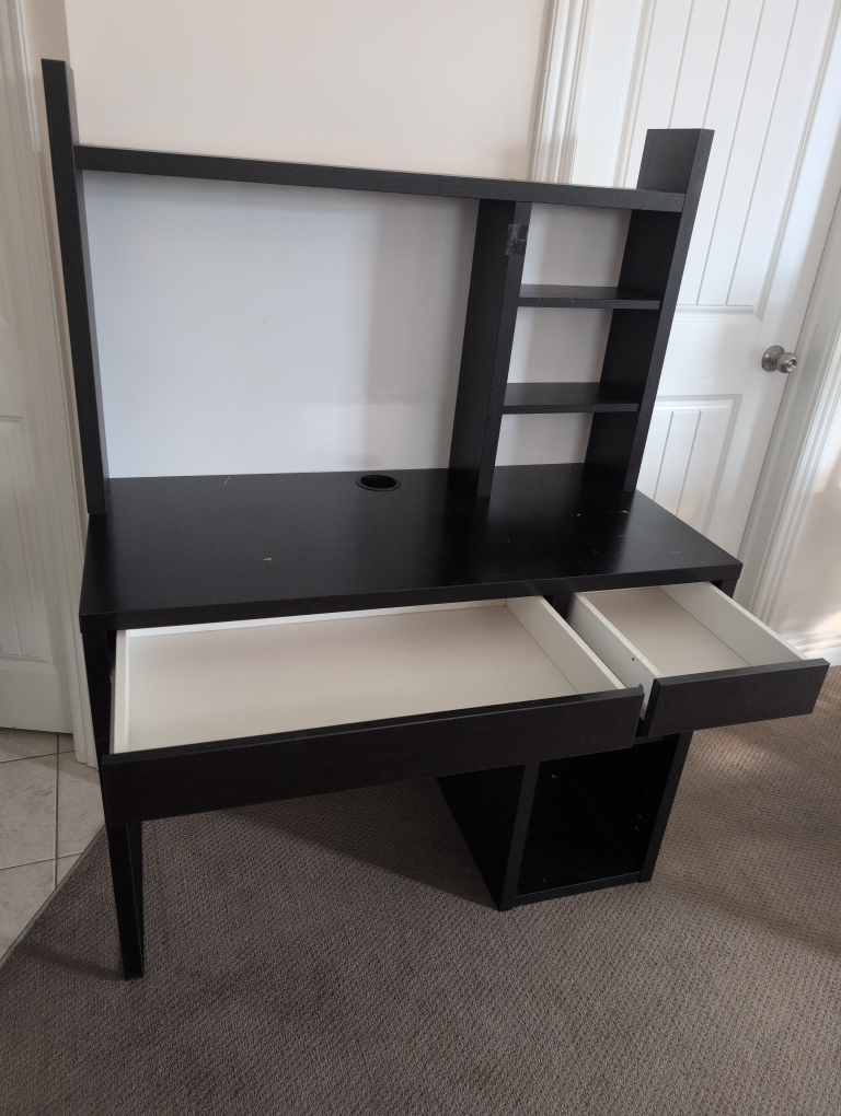 Black Desk with Shelves