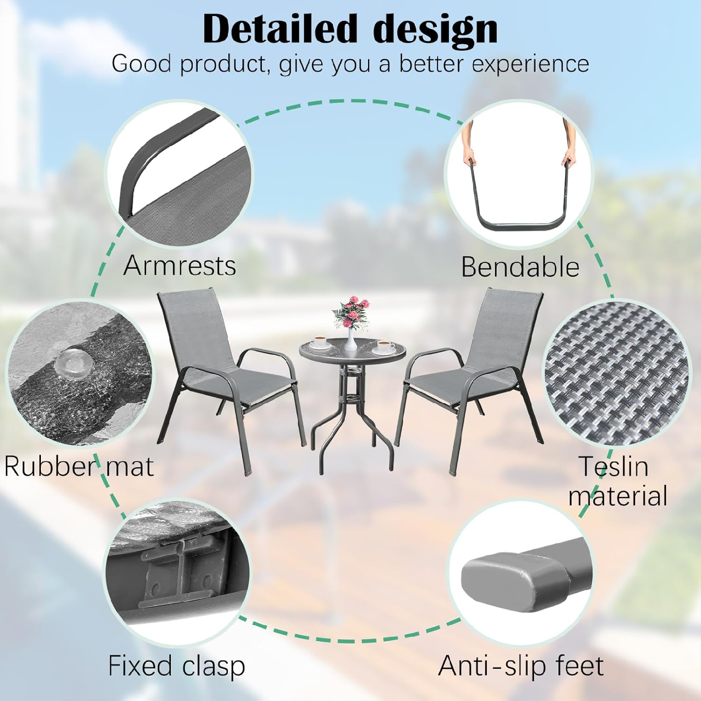Outdoor Patio Set - Table and 2 Chairs - photo 3