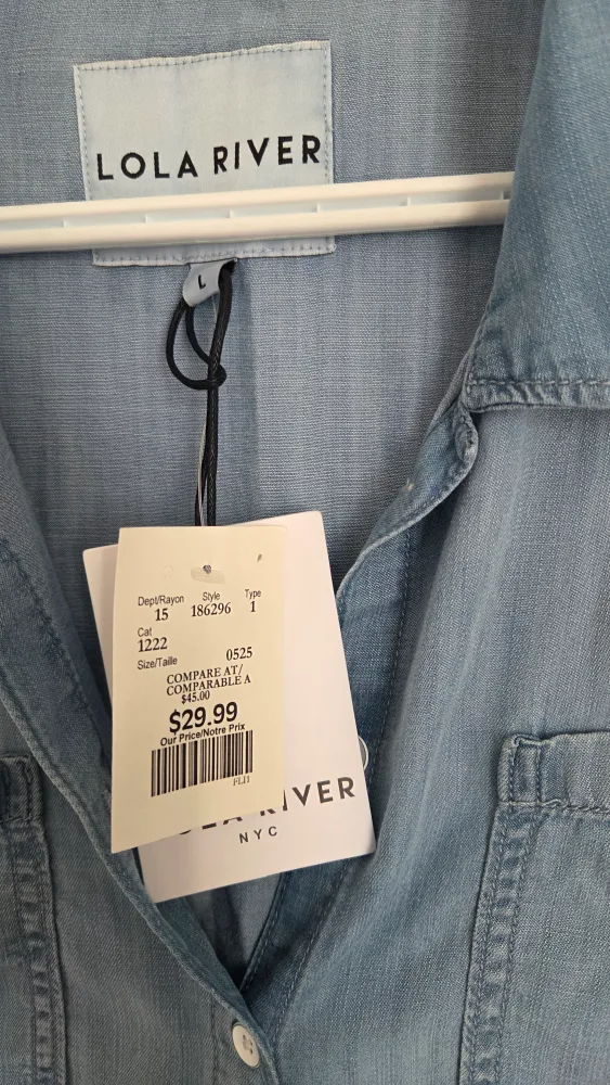 Lola River Denim Shirt - Size L - New with Tags! image indicator(2)
