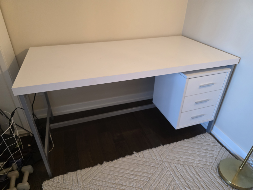 White Desk with Drawers