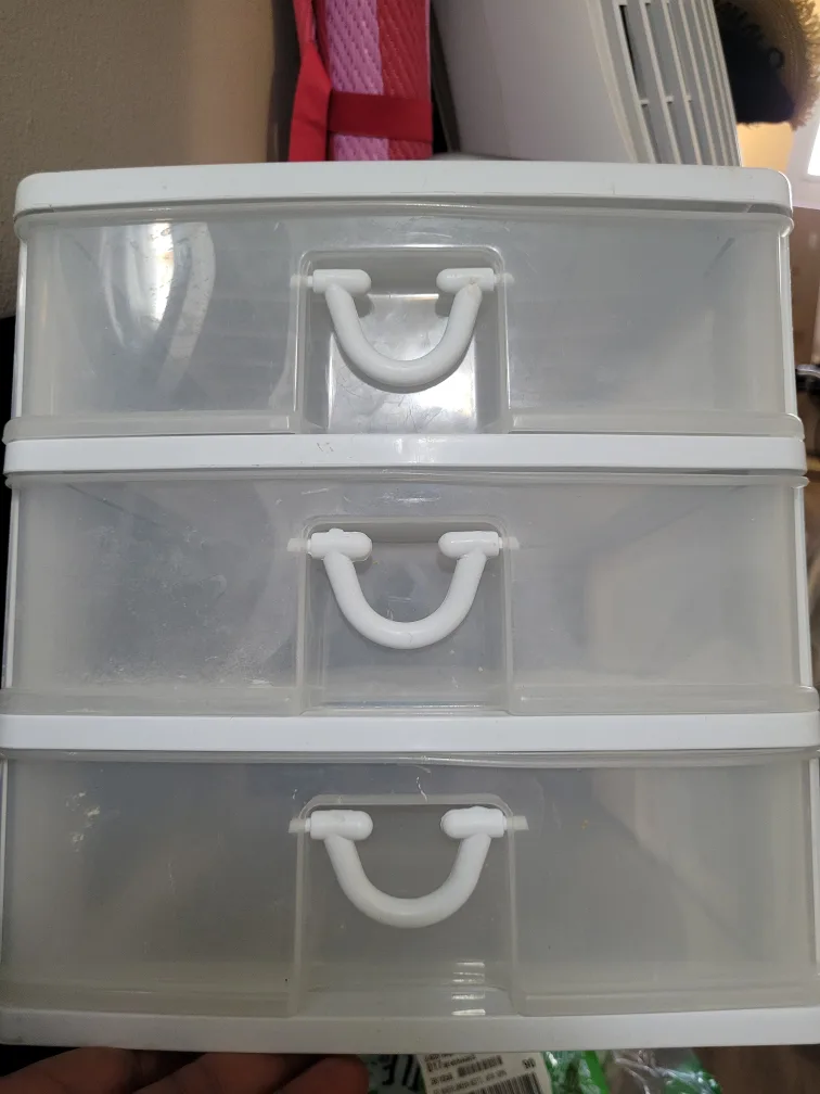 3-Drawer White Plastic Storage Unit thumbnail