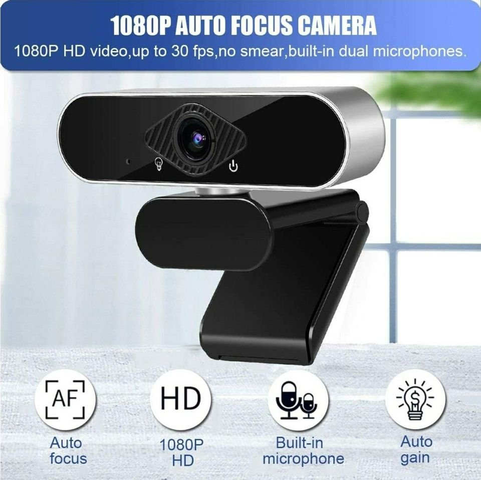 1080P Webcam with Microphone Full HD Computer Camera - photo 3