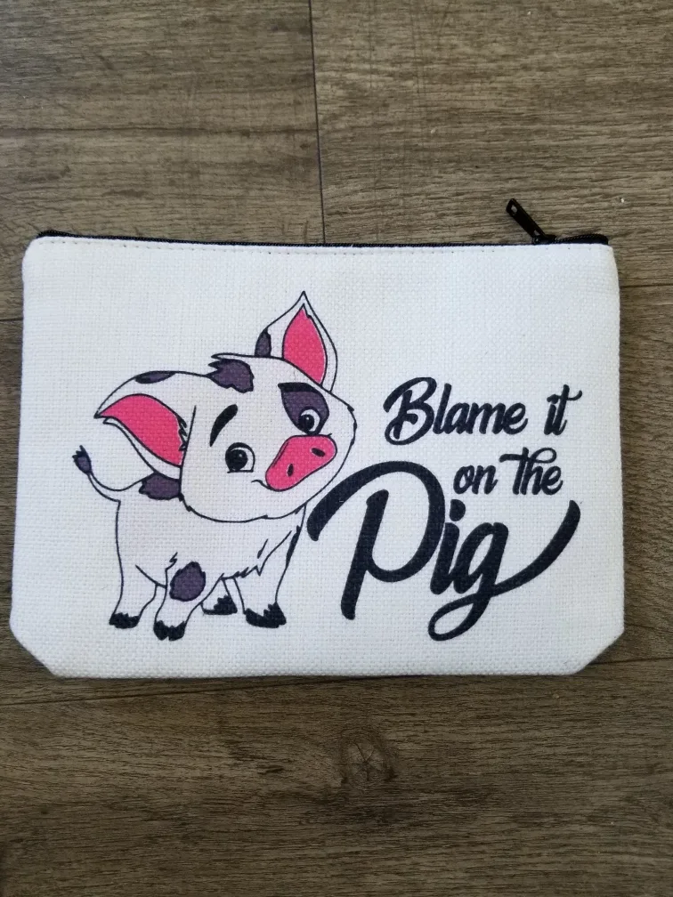 "Blame it on the Pig" Zipper Pouch thumbnail