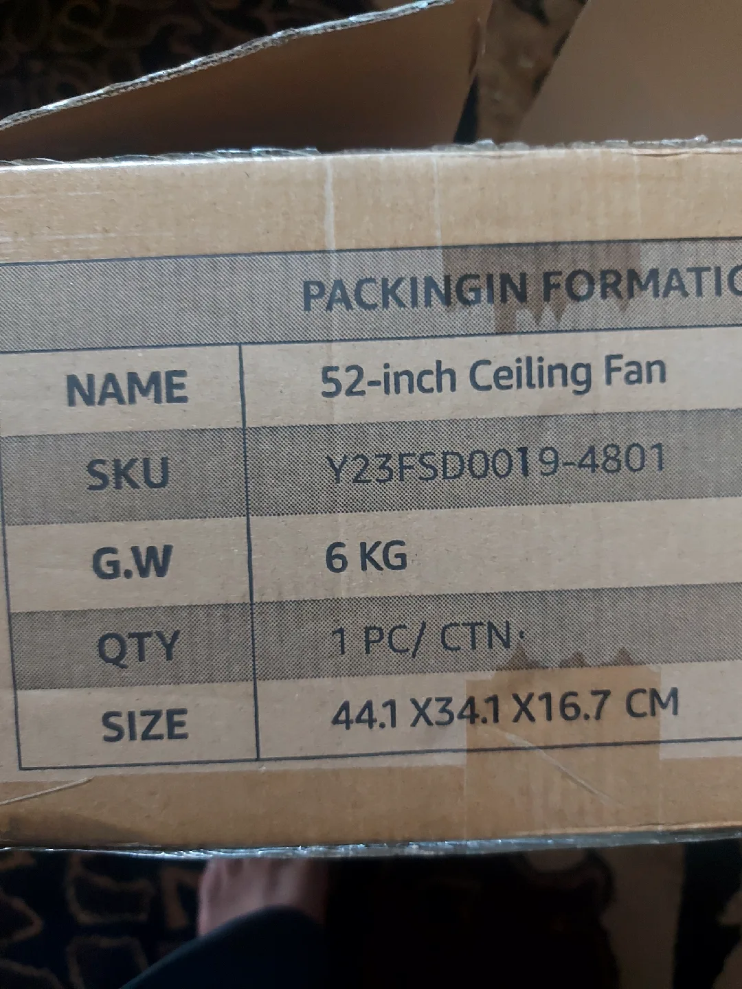 52"  Ceiling Fan with Light and remote control ( brand new image indicator(8)