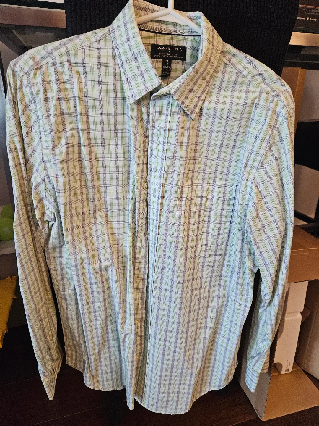 Banana Republic Plaid Dress Shirts - Size M thumbnail