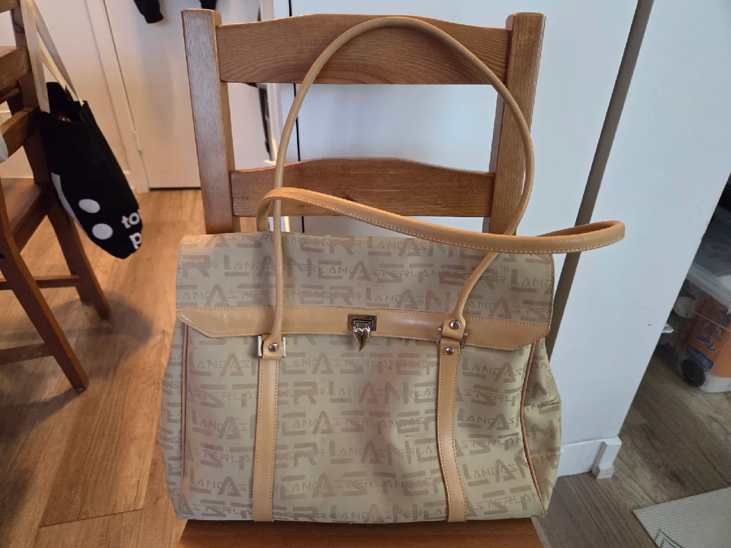 Lancaster Paris Beige Tote Bag thumbnail