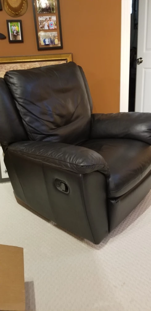 Black Leather Recliner Chair - photo 2
