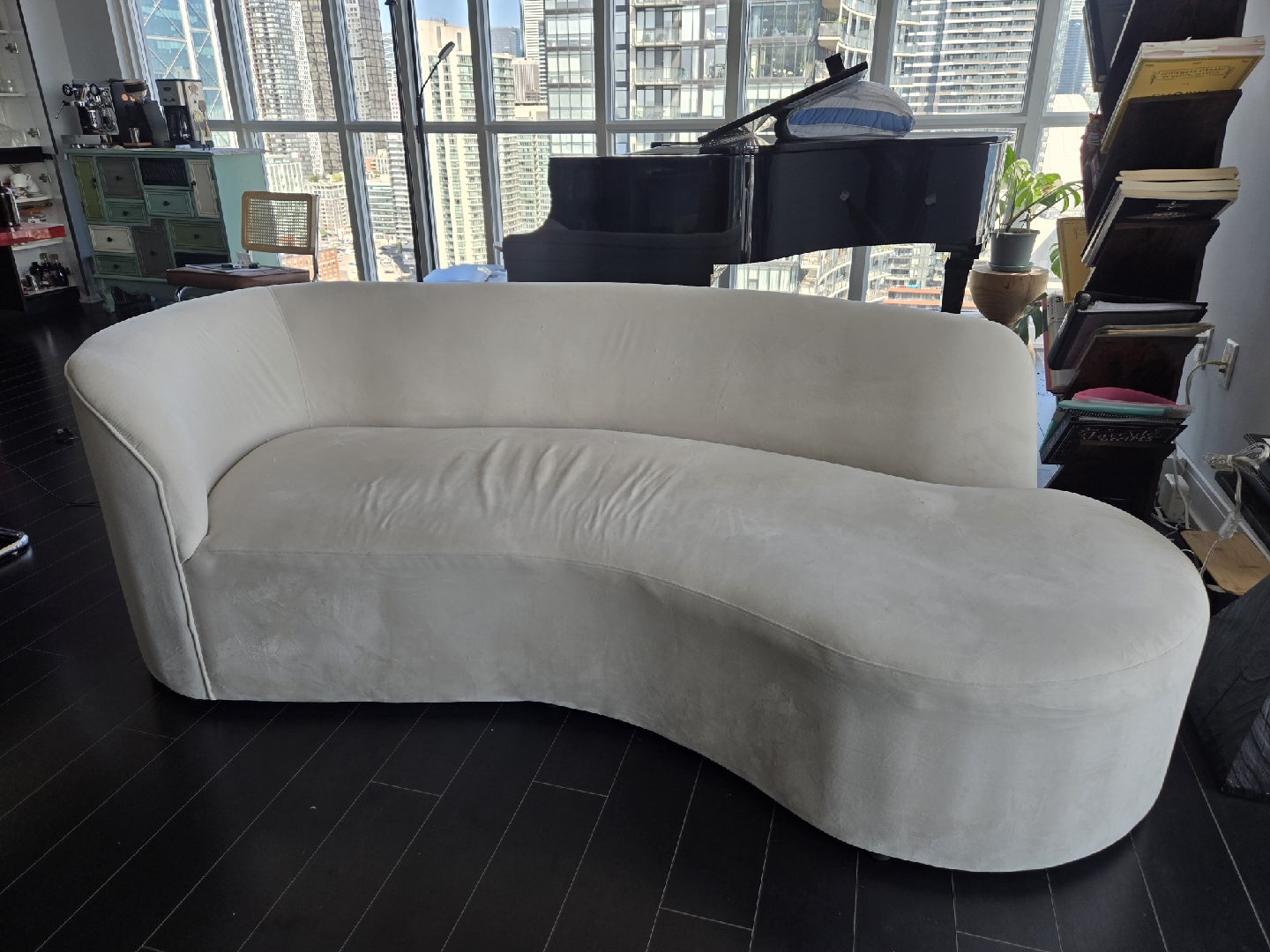 Curved White Sofa - photo 2