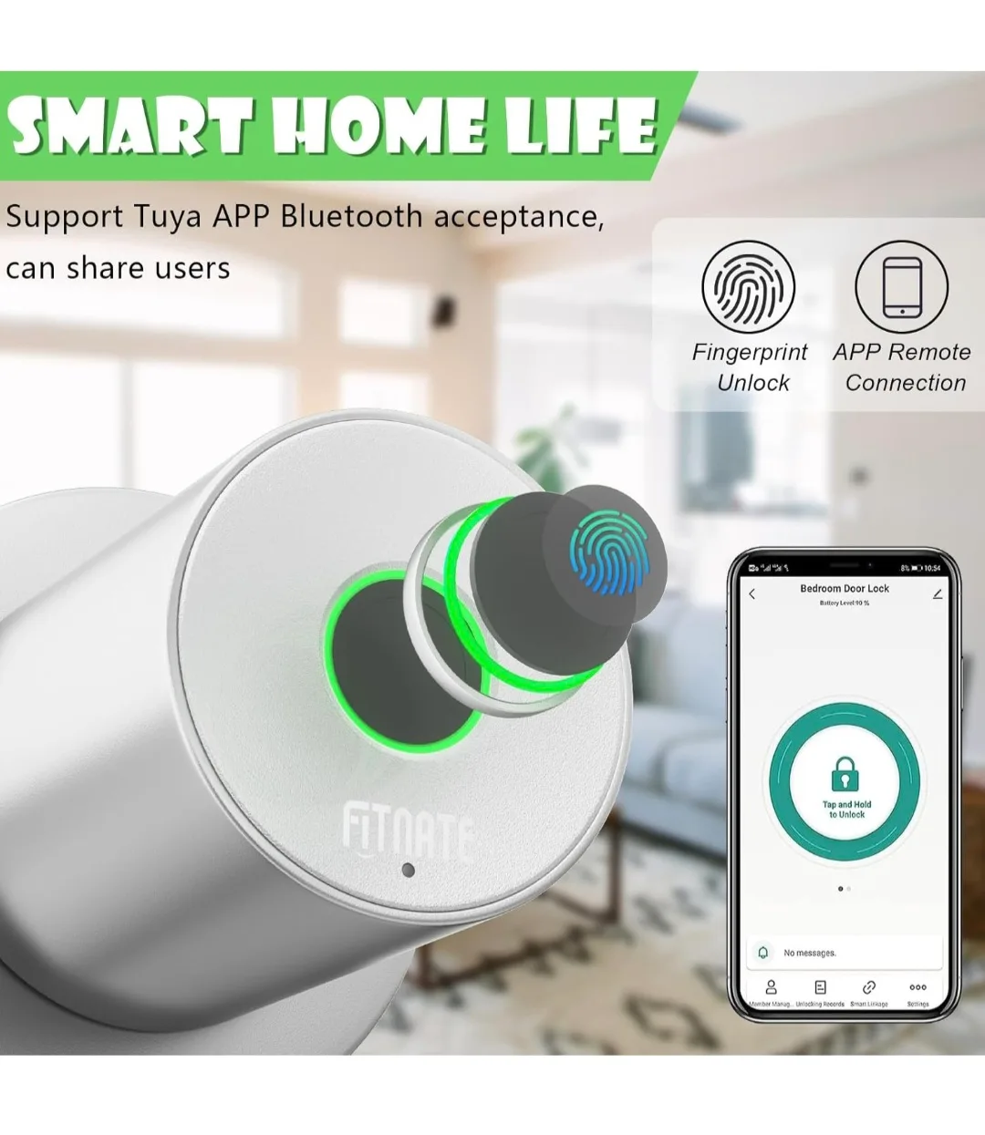 FITNATE Fingerprint Door Smart Lock - Brand New! image indicator(2)