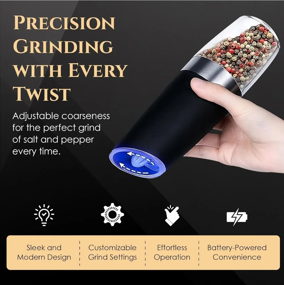 Electric Salt & Pepper Grinder - Black image indicator(4)