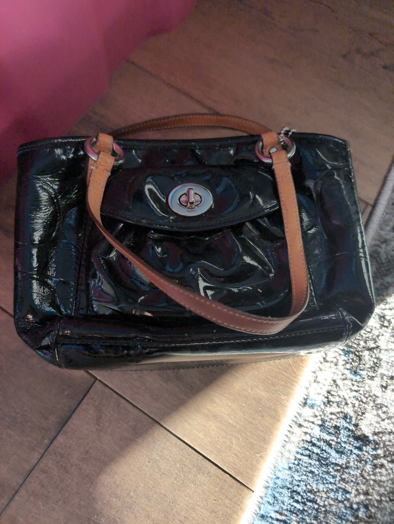 Black Patent Leather Purse