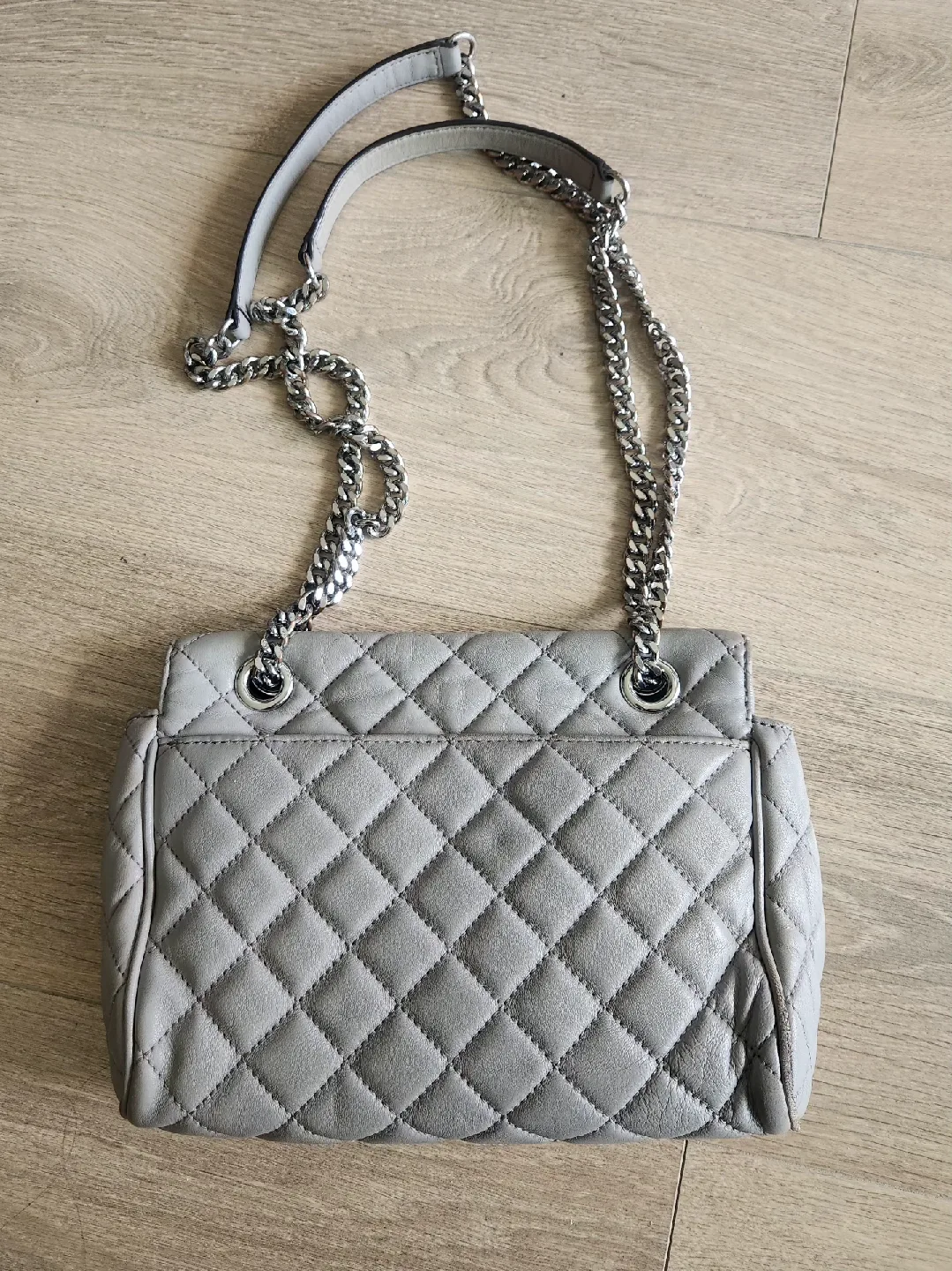 Michael Kors Grey Quilted Shoulder or Crossbody Bag image indicator(3)