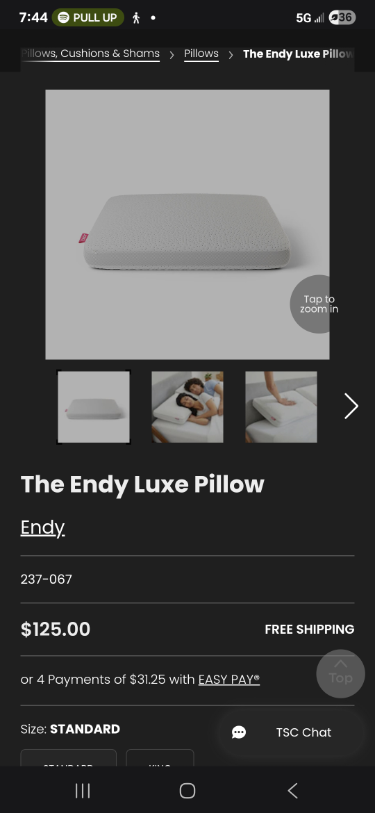 Endy Luxe Pillow - Standard Size, New in Box - photo 2