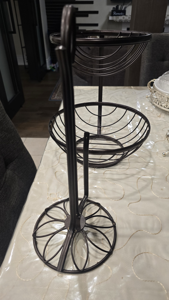 Two-Tier Metal Fruit Basket and paper towel holder $10 for both - photo 3