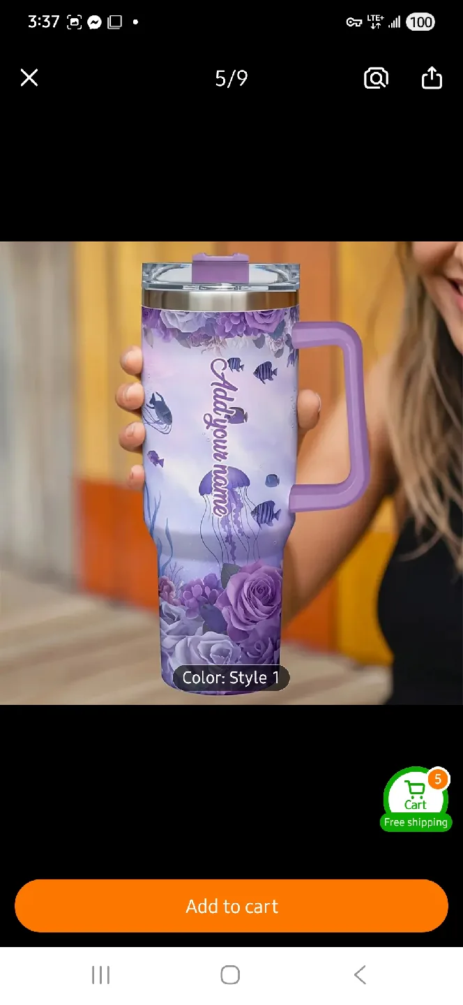 NEW Custom 40oz Purple Turtle Tumbler 🐢 💜 image indicator(5)