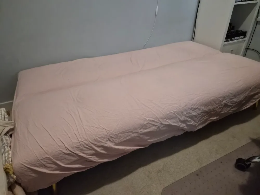 Pink Velvet Futon Sofa Bed image indicator(3)