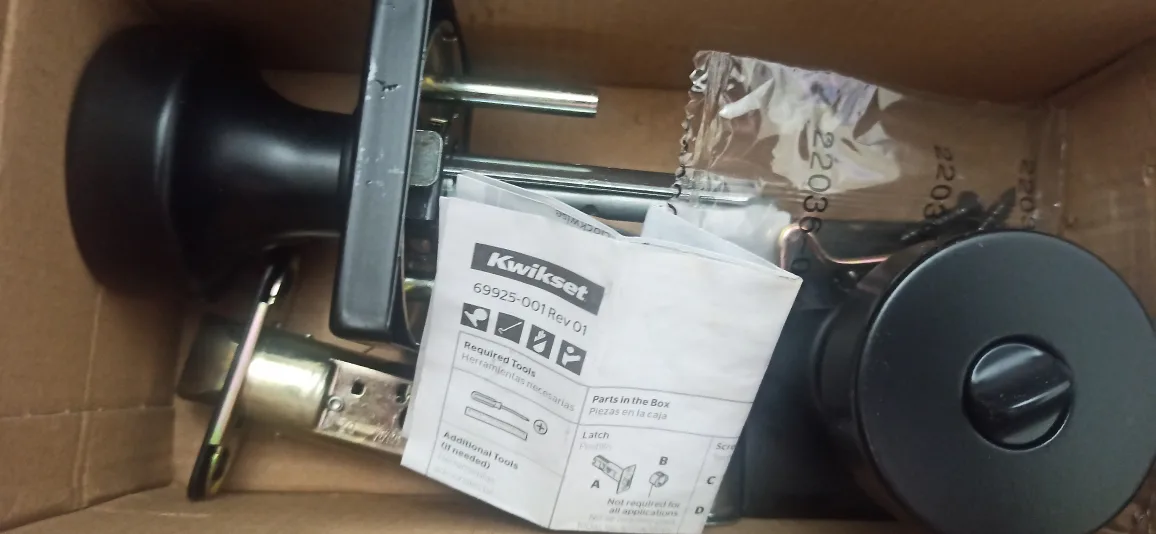 New Kwikset Pismo Round Matte Black Door Knob image indicator(8)