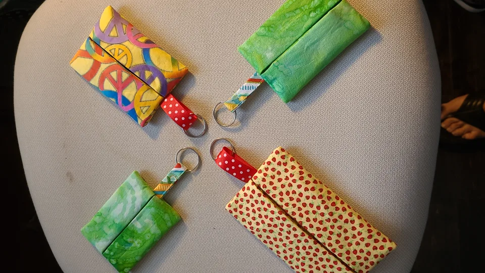 Handmade Fabric functional wallet  Keychains image indicator(4)