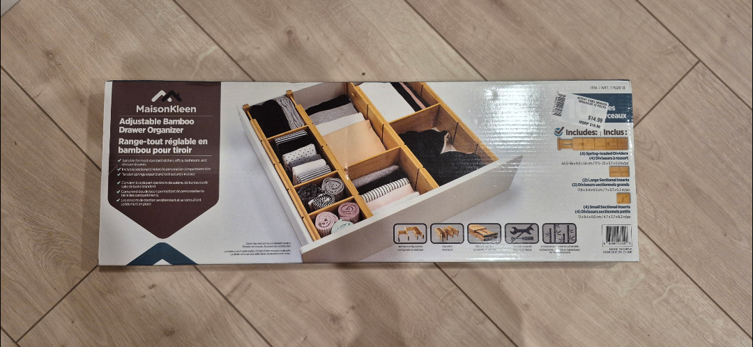 Adjustable Bamboo Drawer Organizer - photo 2