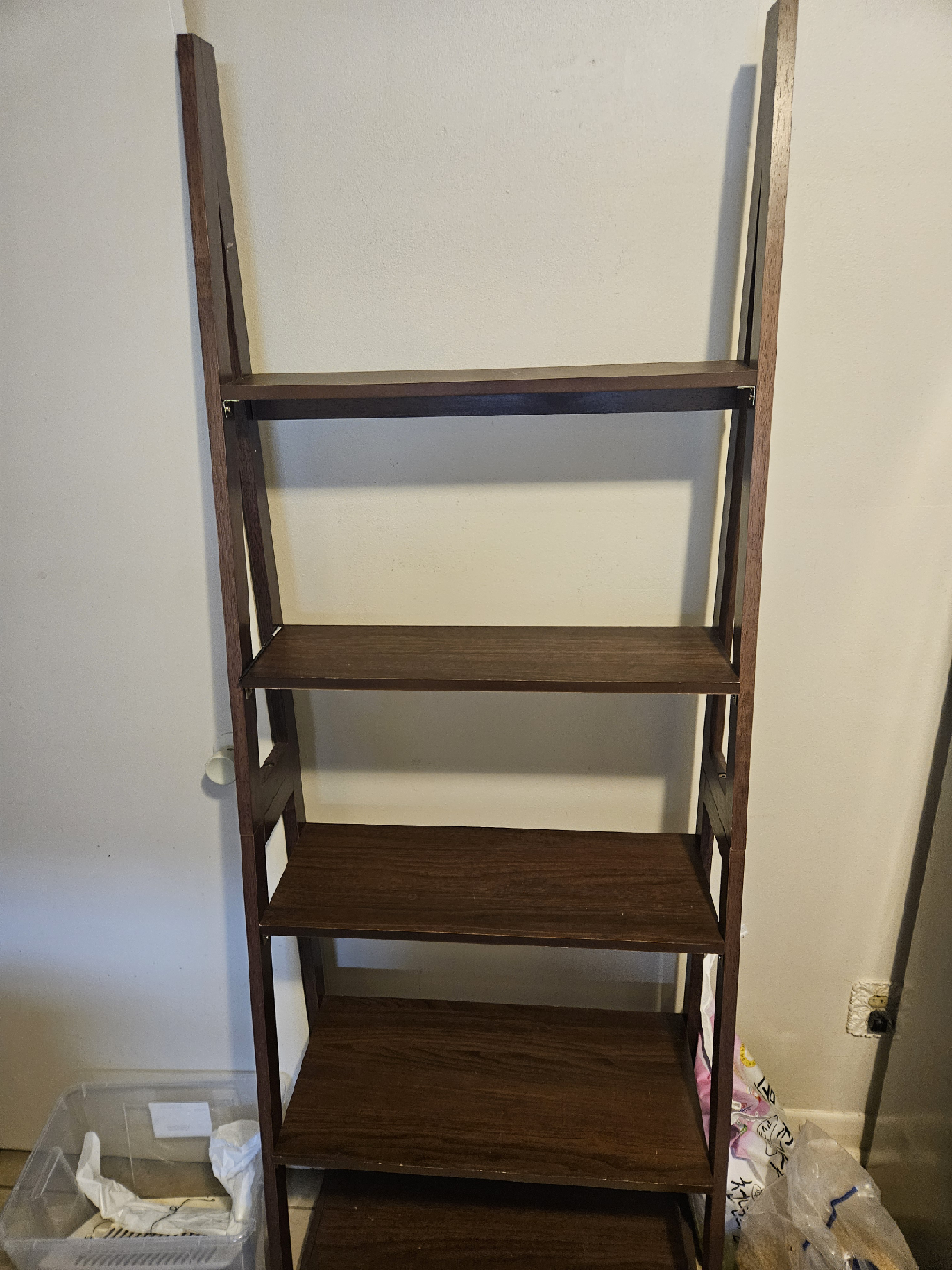 Brown Wooden Ladder Shelf