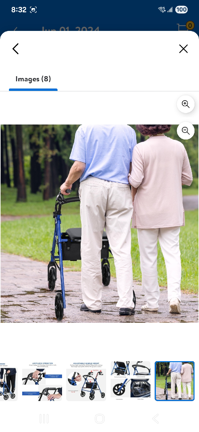Living Basics Blue Mobility Walker with Seat - photo 4