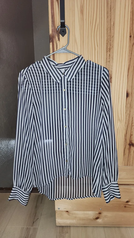 Striped Sheer Blouse - Size L image indicator(2)