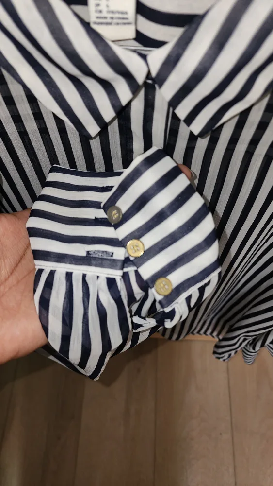 Striped Sheer Blouse - Size L image indicator(5)