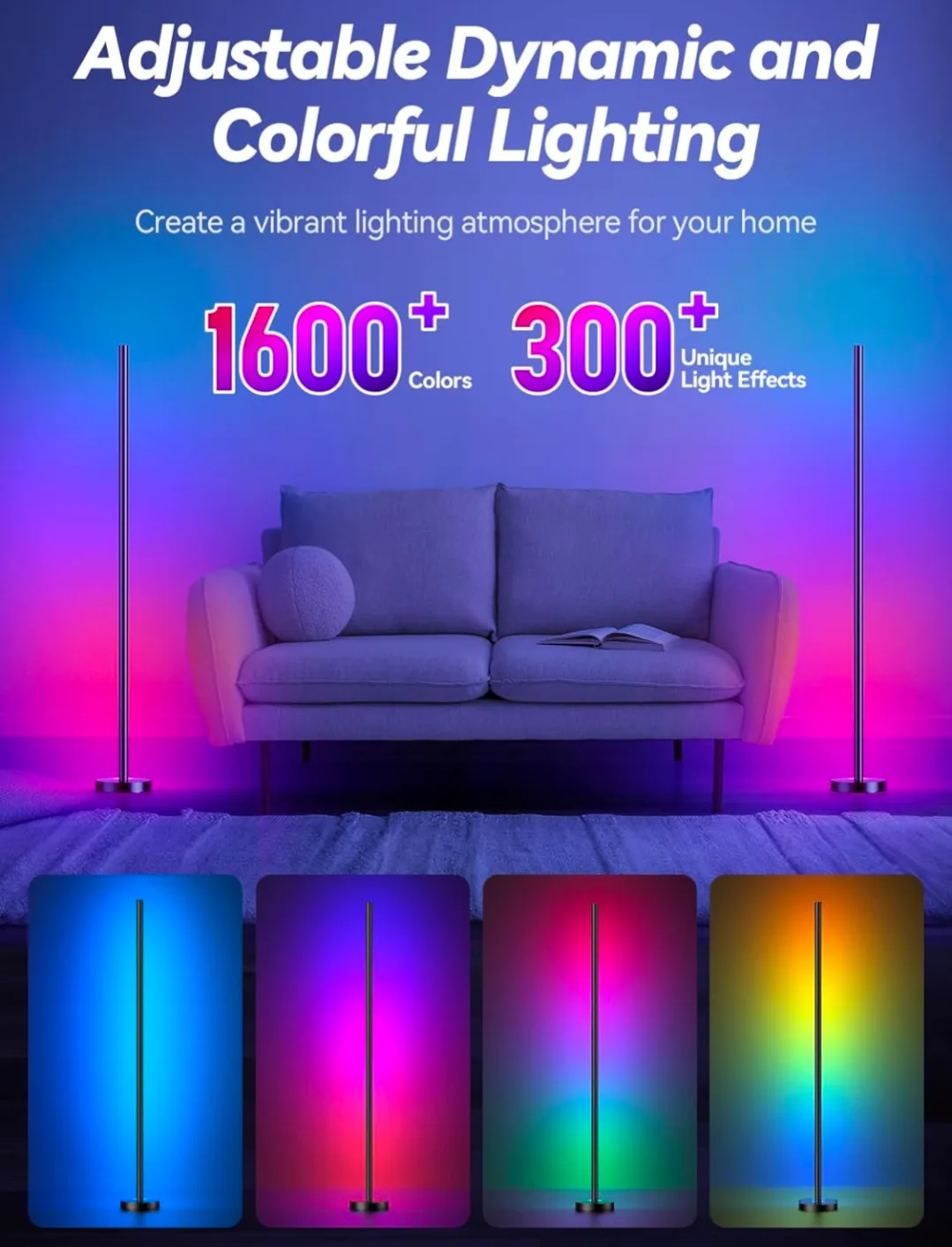 Adjustable Dynamic Colorful Lighting Floor Lamp - New in Box! 🥕 image indicator(2)
