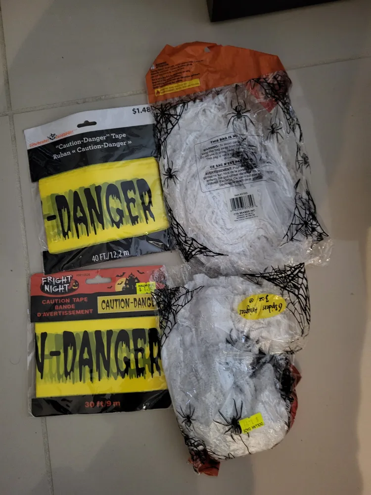 Halloween electrical Pumpkins, Caution Tape & Spider Webs image indicator(2)
