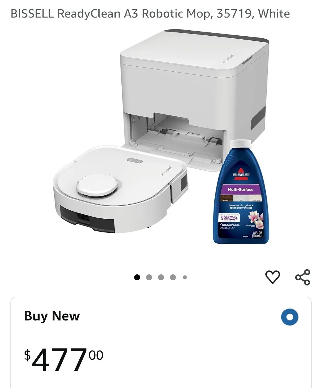 BISSELL ReadyClean A3 Robotic Mop - White thumbnail