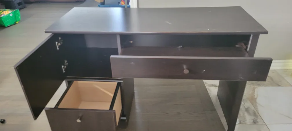 Dark Brown Desk with Storage image indicator(3)