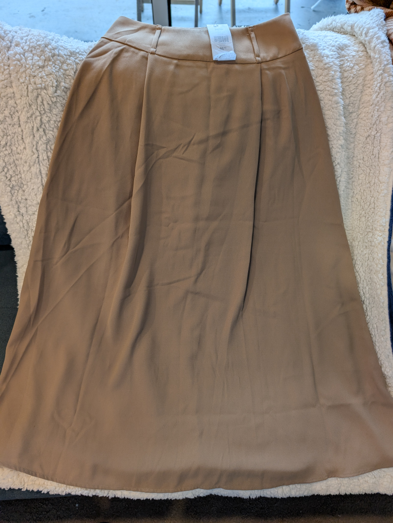 Suzy Shier Beige Midi Skirt