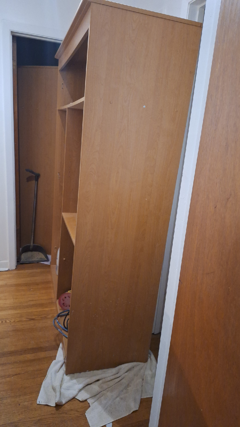 Wooden Armoire with Shelves and Hanging Rod - photo 4