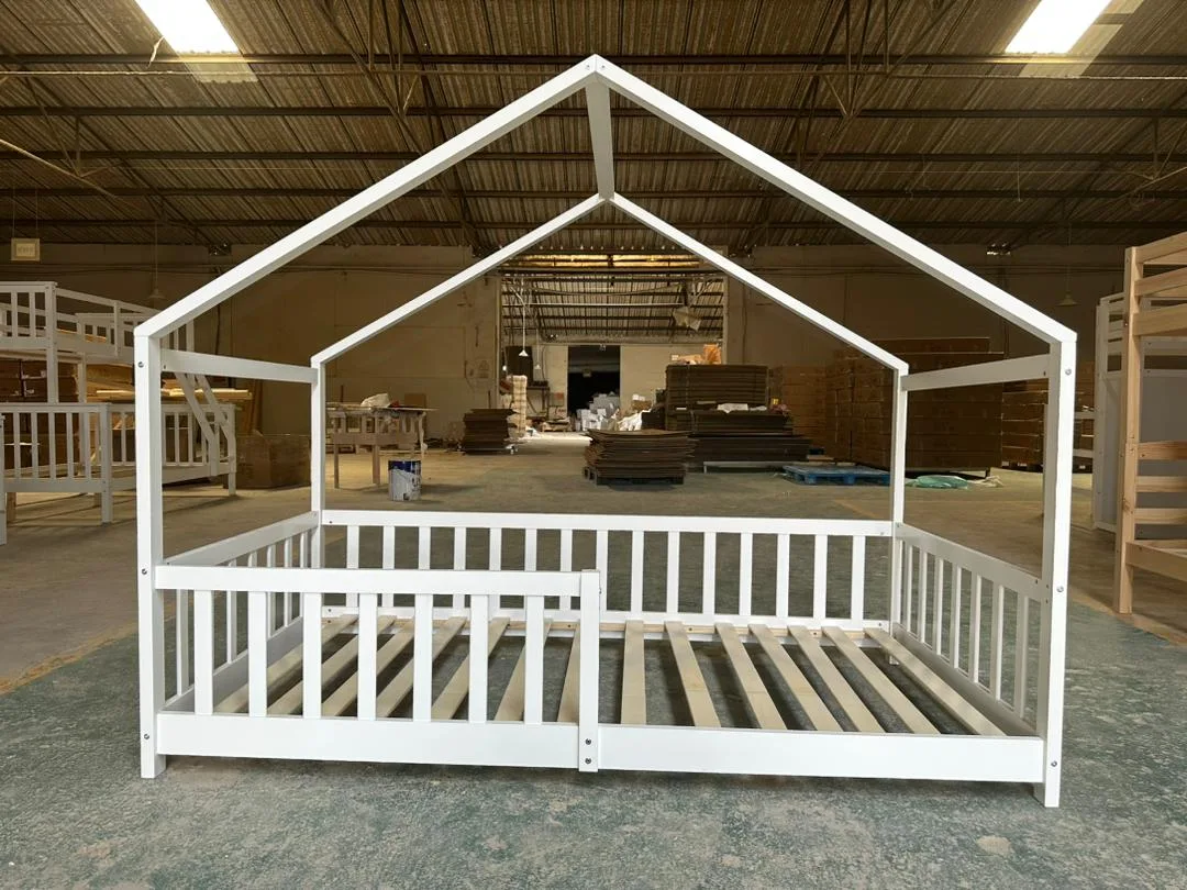 Kids White Wooden House Bed Frame warehouse sale thumbnail