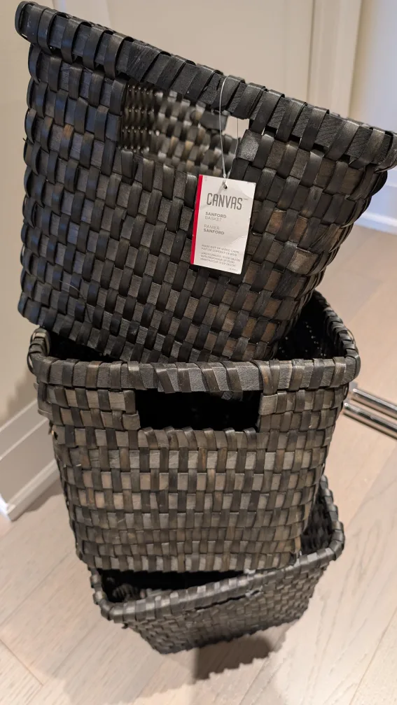 3 Canvas Sanford Basket Set (made out of Wood chips) thumbnail