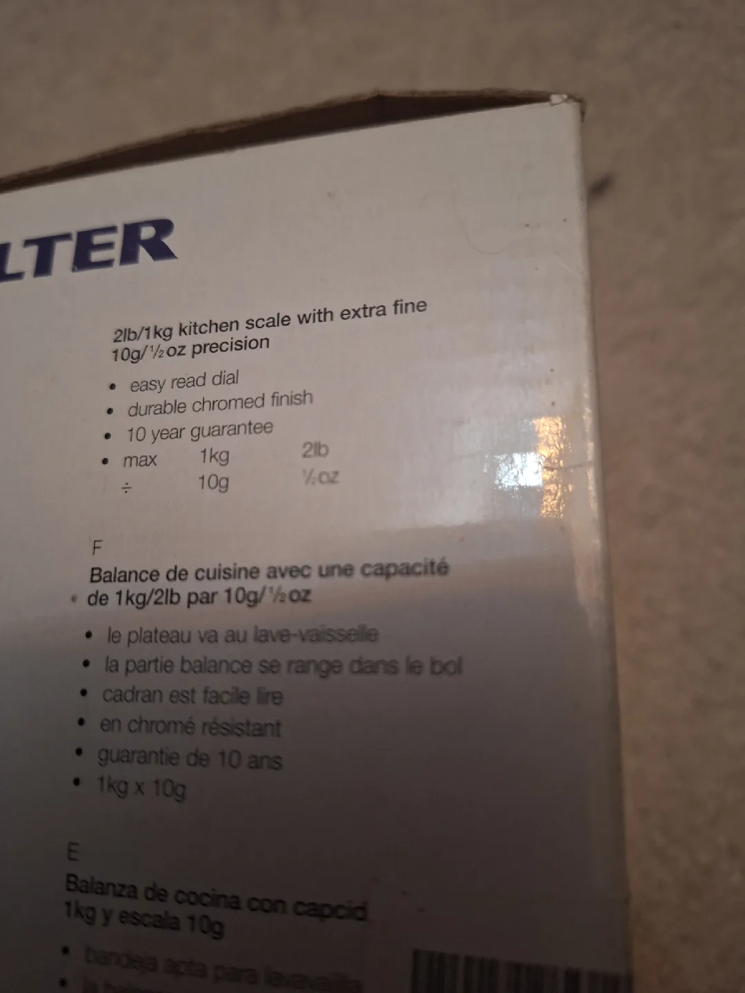 NEW Salter 2lb/1kg Chromed Portion Scale image indicator(3)