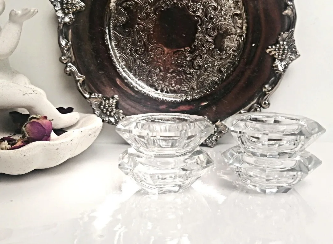 Cut Crystal Candlestick Holders ~ Set of Four image indicator(9)
