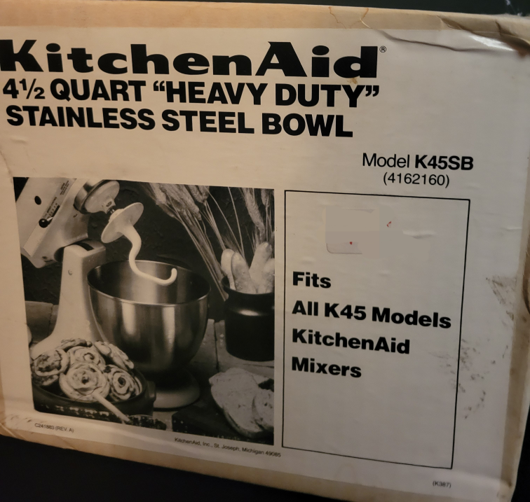 KitchenAid 4.5 Quart Stainless Steel Bowl K45SB
