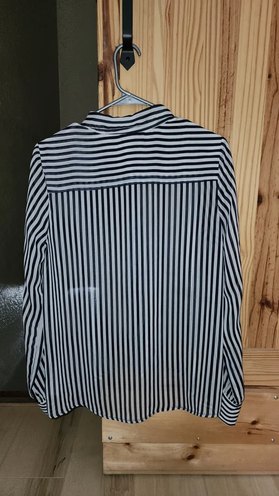 Striped Sheer Blouse - Size L image indicator(8)