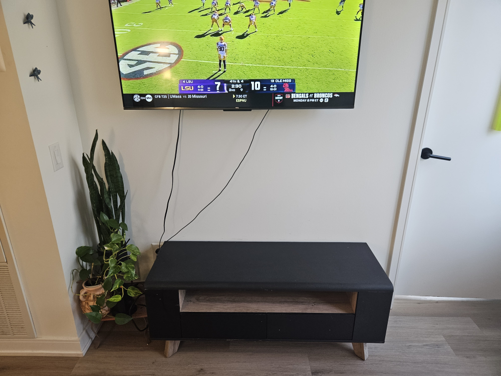 Black TV Stand with Storage - photo 2