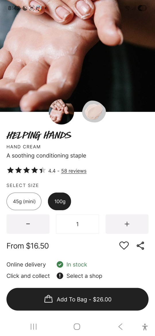 Lush Helping Hands Hand Cream 100g