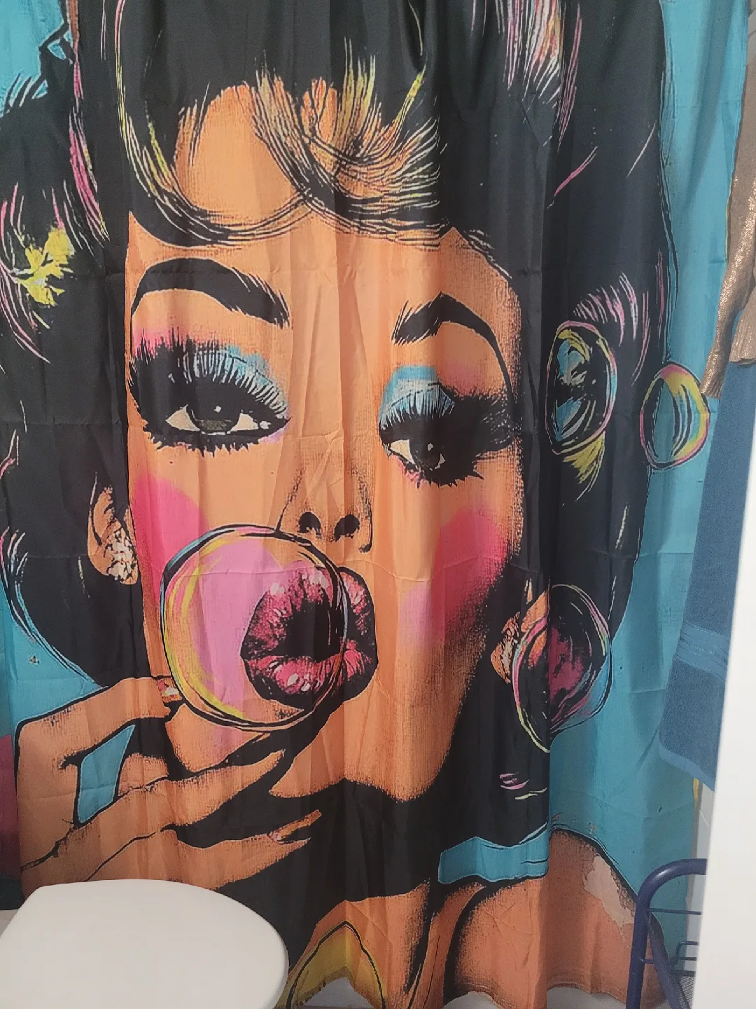 New Pop Art Shower Curtain with Hooks thumbnail